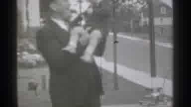 New York (1939): Middle Age Man Dressed Classy Suite And Ht Holding Up Cute Baby