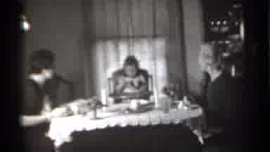 New York (1939): Two Women And Toddler Eating At Iced Covered Dining Table
