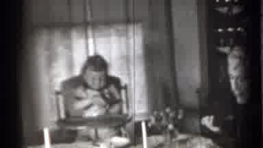New York (1939): Sad Little Boy Sitting Wiring His Mir To Bring Him His Food