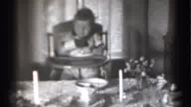 New York (1939): Grandma Talking To Her Grind At Dinner Table