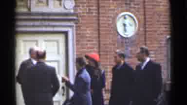San Francisco California (1944): Meeting Of Group Of People Outside Building