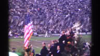 San Francisco California (1944): Band Wearing Green Uniforms Marches Onto Football