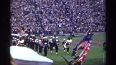 San Francisco California (1944): Band Marches Onto Football Field To Play Father