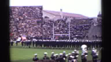 San Francisco California (1944): Lots Of People Marching On Football Field In Blue