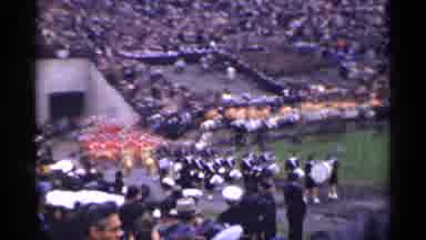 San Francisco California (1944): Band Wearing Uniforms Marches Onto Football Field
