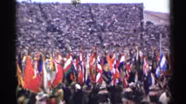 San Francisco California (1944): People In Stadium Marching With Horses Riding