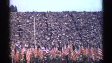 San Francisco California (1944): People Marching With United States Flags In