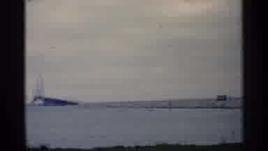 Michigan USA (1960): Cars On Highway Going Over Bridge