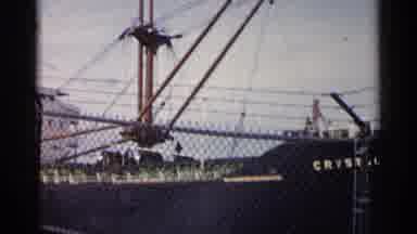 Michigan USA (1960): Pinning Ship With White Cb And Flags Flying Are Is Fence In