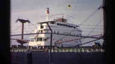 Michigan USA (1960): Looking At Large Ship And Boat Outside On Nice Day