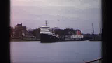 Michigan USA (1960): Huge Ship W Very Super To See Pace Round And Moving In Sea