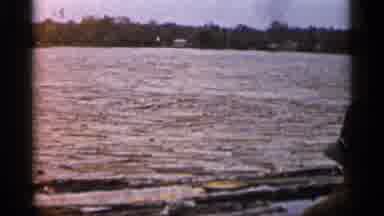 Michigan USA (1960): Apothecary Smokestack Seen Father On River