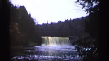 Michigan USA (1960): Waterfall In Stream Runs Down Current Strong