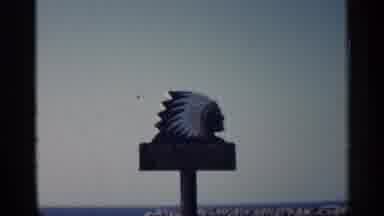 Michigan USA (1960): Indian Head Sign At Black River Ar Bother In Michigan And