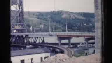 Michigan USA (1960): Train Riel Construction Mountains In Background