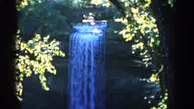 Michigan USA (1960): Waterfall In Middle With Trees On Both Sides With Lots Of