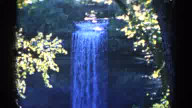 Michigan USA (1960): Large Waterfall And Sign Of Ferry Coming To This Wisconsin