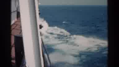 Michigan USA (1960): Big Size Ship Moves In Middle Of Sea With High Forefather And