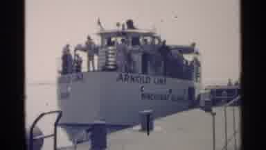 Michigan USA (1960): Severn People Pile Into Boat And Go See Sights Of Water