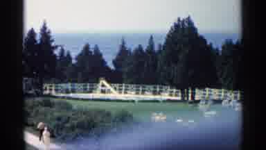 Michigan USA (1960): Man Walking On Flat Surface Vessel In Middle Of Ocean