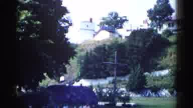 Michigan USA (1960): White Dollhouse And Green Trees On Bright Sunny Day