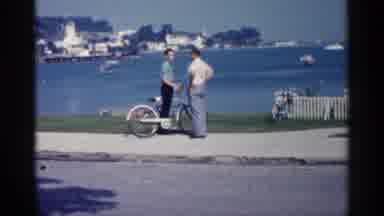 Michigan USA (1960): Boat Talking Guys River Woolgathering Bike Nature People