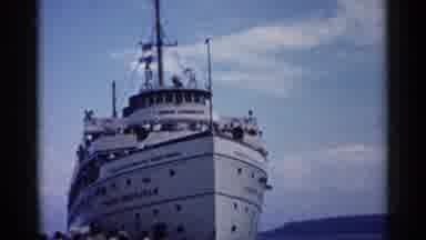 Michigan USA (1960): White Ship And Grave Maker On Sunny Day
