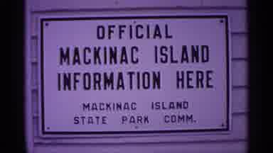 Michigan USA (1960): McKinney Island Sign Rock Bridge In Nature