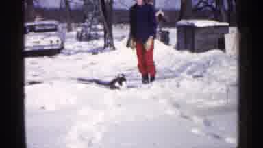 Minnesota USA (1961): Person With Air Cat Out In Snow