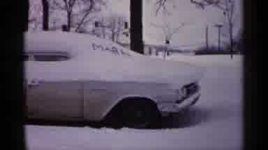 Minnesota USA (1961): Classic Car With Snow Piled On It Sign On Windshield As