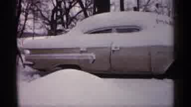 Minnesota USA (1961): Cat Walks In Deep Snow On Cleo Winter Day