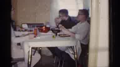 Minnesota USA (1961): Four Young Men Eating Meal At Table With Air Ends