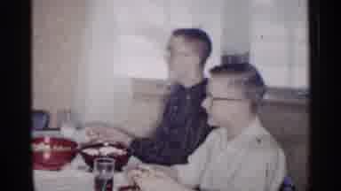 Minnesota USA (1961): Two Boys Sitting At Table Eating Sandwiches Three Boys