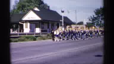 Minnesota USA (1961): Large Group Wearing Blue Shirts Marching On Cleo Sunny Day