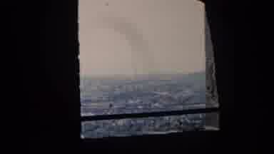 Minnesota USA (1961): Through Stone Window With Horizontal Br Landscape Of Trees