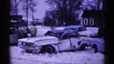 Minnesota USA (1961): Multiple Car Accident In Winter Passerby Slowing Down To See
