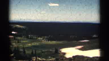 Colorado USA (1963): Green Landscape With Trees And Spots Of Snow And Blue Sky