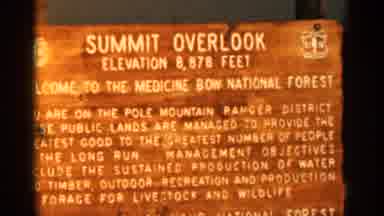 Colorado USA (1963): Summit Sign Father Medicine Bow Intention Footrest Elevation