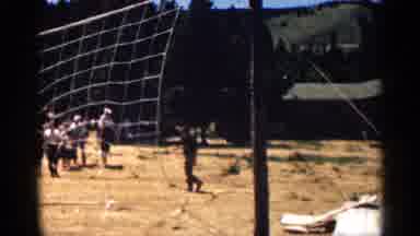 Colorado USA (1963): Man Is Walking Cross Dry Grass One Crowd At Park With