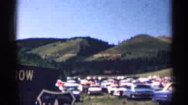 Colorado USA (1963): Cars Parked Fronting The Mountains