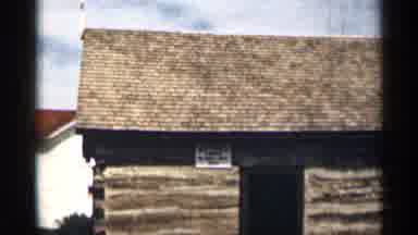 Colorado USA (1963): Small Wooden Log Bin On Bright Sunny Day