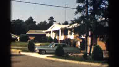 Texas USA (1963): Beautiful Blue Car Pulling Out Of Driveway Pulling Trier