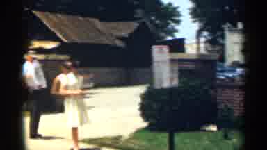 Texas USA (1963): Redbrick And White Museum Parking Sign On Sunny Day