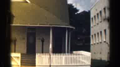Texas USA (1963): Large White House With Picket White Fence Sitting Next To White