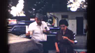 Texas USA (1963): In Rod Side Lady And Man With Small Child Are Are Enjoying Your