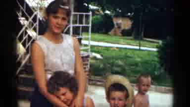 Texas USA (1963): Woman And Children Outdo Others At Park Trees Grass Kids Young