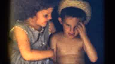 Texas USA (1963): Boy In Stew Cowboy Hat Kissing Girl And Same Girl With Parents