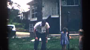 Texas USA (1963): Father Is Fixing Ball Father Golf With Kids On Meow