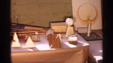 Texas USA (1963): Man Wooden Boxes Sitting On Table Some In Shoe Of Kringle
