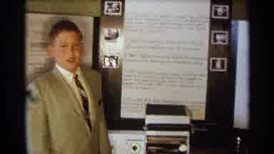 Texas USA (1963): Two Students Pose Father Comer By Air Science Fair Project